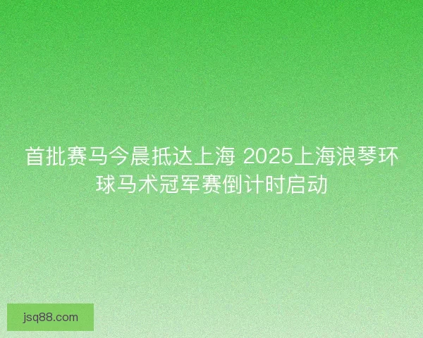 首批赛马今晨抵达上海 2025上海浪琴环球马术冠军赛倒计时启动